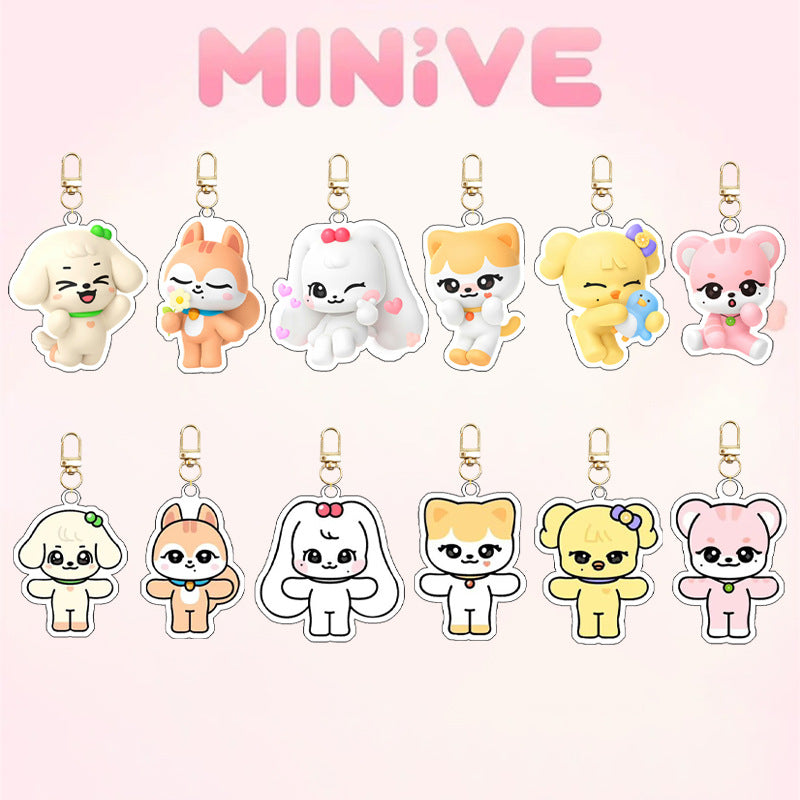 KPOP Idol Miniteen SKZ UV Printed Acrylic Keychain Custom Digital Photo Cartoon Charm Pendant Keyring