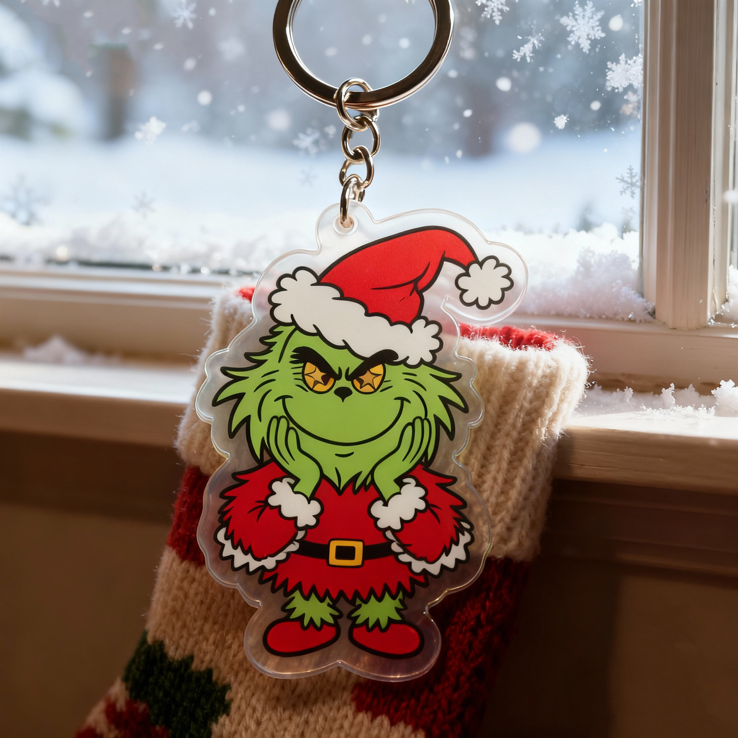 Yakelike Customised Grinch Christmas Cartoon Keyring