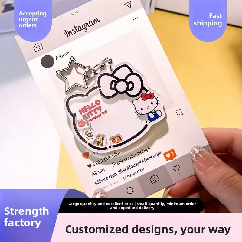 Custom Keychain Acrylic Shaking Toy Custom Cartoon Cute Toy Backpack Pendant Cartoon Cat Pattern Decoration