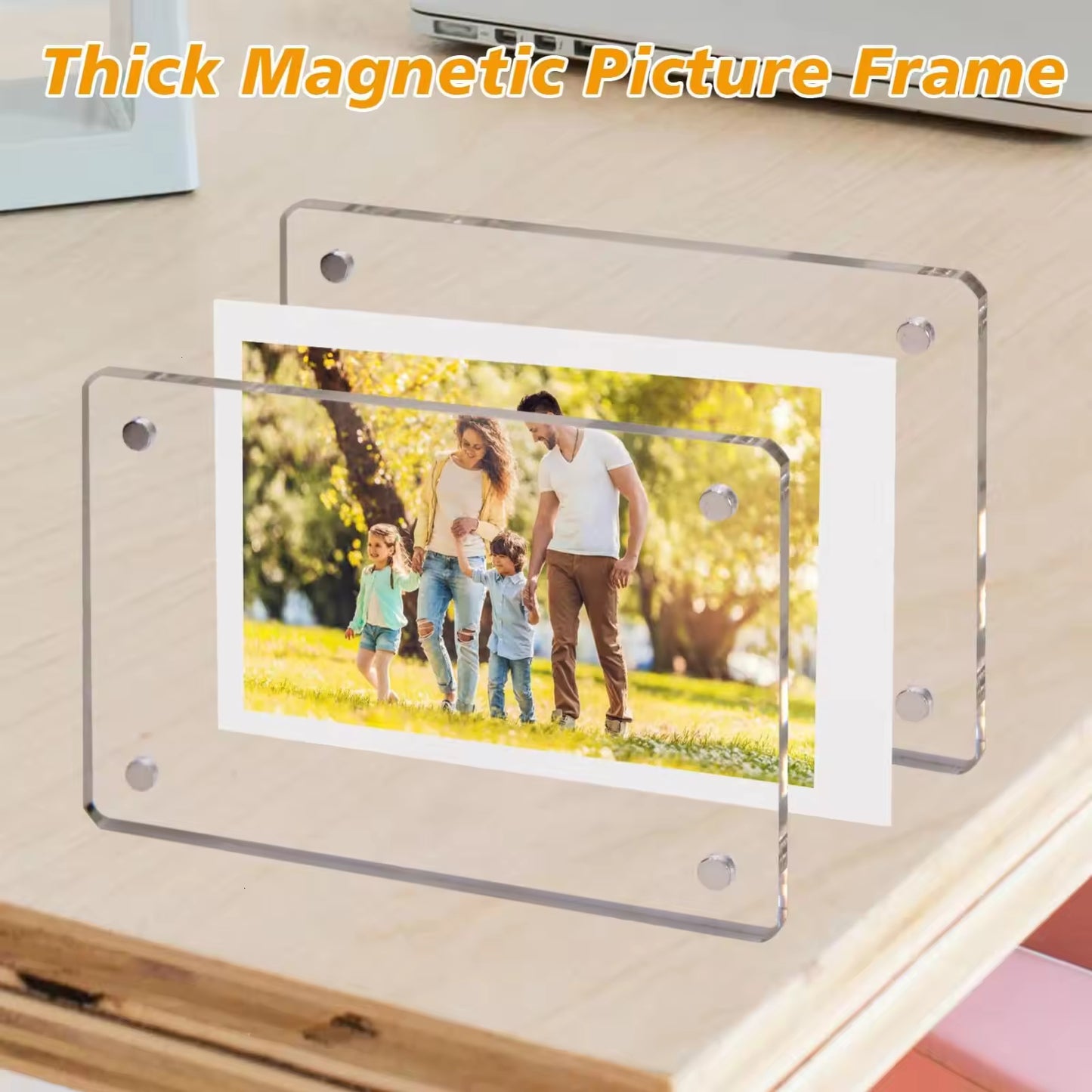 Custom Acrylic Fridge Magnet Photo Frame Cute Magnetic Charm for Home Decor Gifts Souvenirs