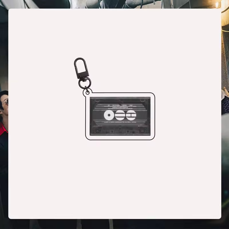 Custom Keychain Tour Cartoon Cheer Light Acrylic Cassette Tape Microphone Shape Keychain Bag Pendant