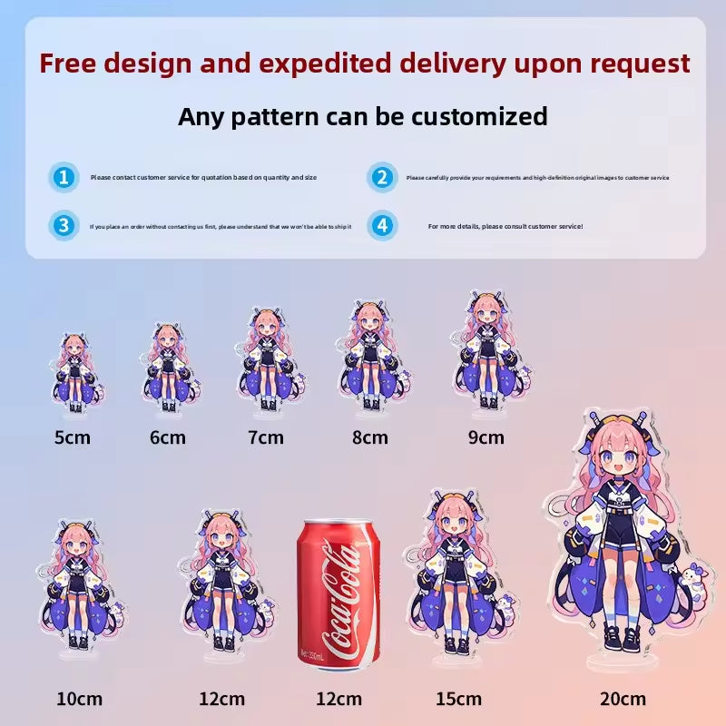 Customised eco-friendly, high-quality acrylic stand-up signs and desk ornaments; anime, TV and film merchandise; cartoon DIY items