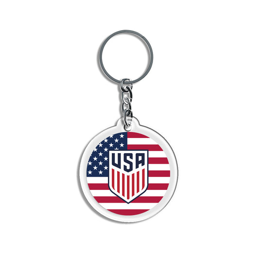 2026 Football National Flag Acrylic Keychain | Round Sports Fan Souvenir