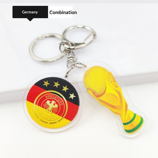 2026 Football World Cup National Flag & Trophy Acrylic Keychain Set