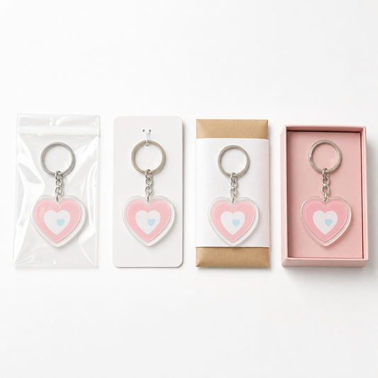 Acrylic Keychain Packaging Options: OPP Bags, Backing Cards, Sleeves or Gift Boxes?