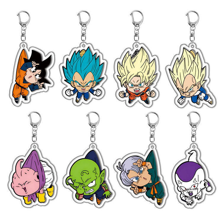 Dragon Ball Acrylic Keychain – Goku, Vegeta, Beerus, Android 18 Super Saiyan Anime Keyring Pendant