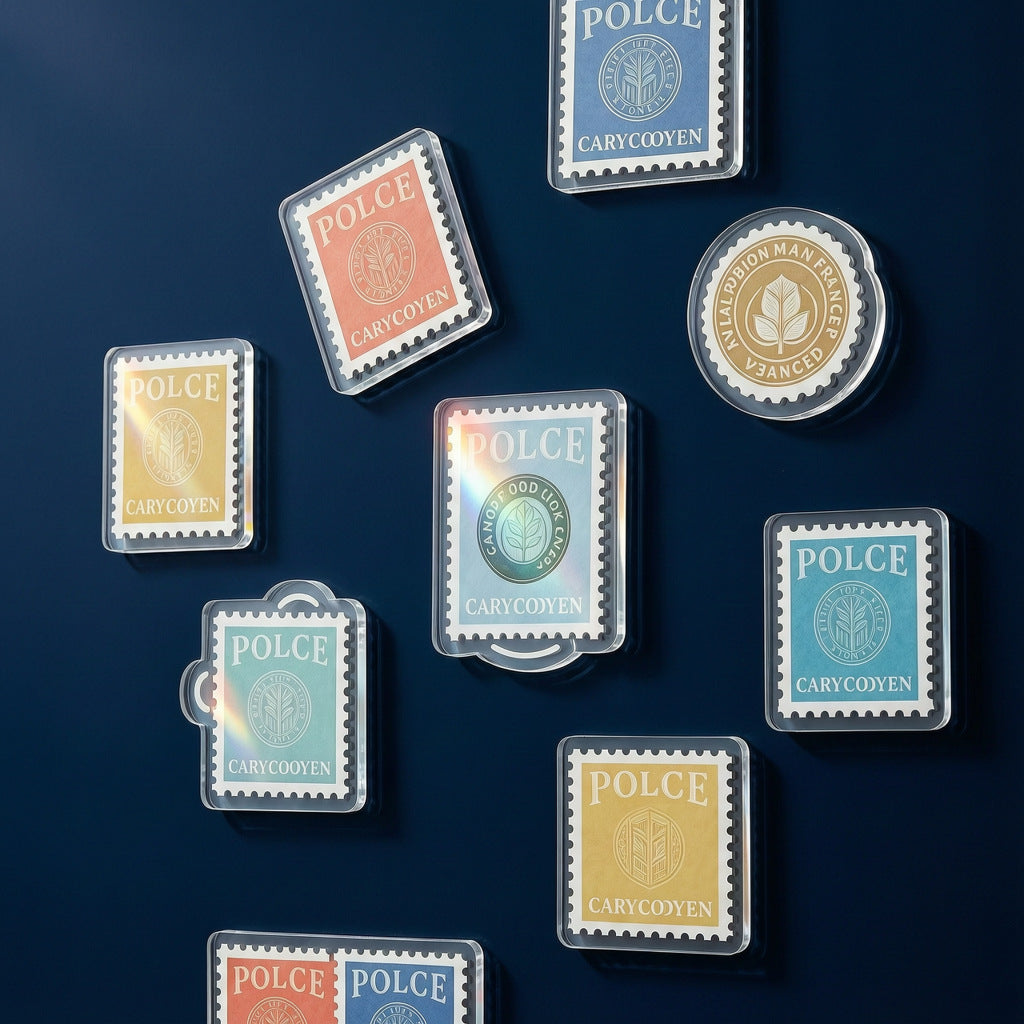 Custom Acrylic Stamp Style Fridge Magnet DIY Photo City Souvenir Creative Memorial Magnetic Sticker