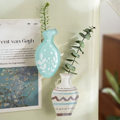 Custom Acrylic Vase Shaped Fridge Magnet Epoxy Coated Artistic Home Decor Magnetic Refrigerator Sticker