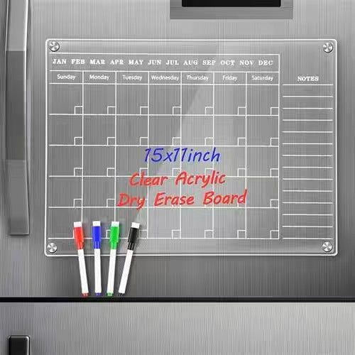 Custom Acrylic Magnetic Fridge  Dry Erase Calendar Dietary Management Board