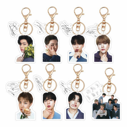 KPOP Idol Bangtan Boys Lightweight Photo Keychain UV Printing  for Backpack Bag Accessories Gift