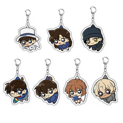 Detective Conan Acrylic Keychain  Conan Edogawa Ran Mouri Transparent School Bag Pendant Keyring