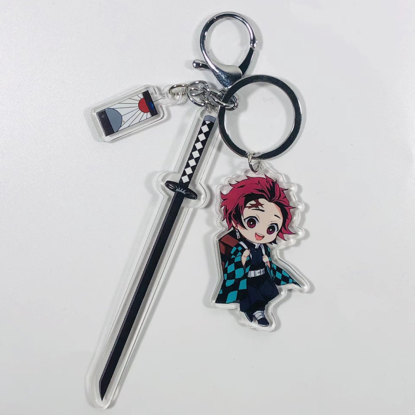 Demon Slayer Acrylic Keychain with Sword  Tanjiro Kamado, Zenitsu Agatsuma, Nezuko Kamado Anime Keyring Pendant