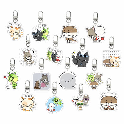 KPOP Idol BOYNEXTDOOR Cute Cartoon Digital Photo Acrylic Keychain UV Printing Waterproof Charm Pendant