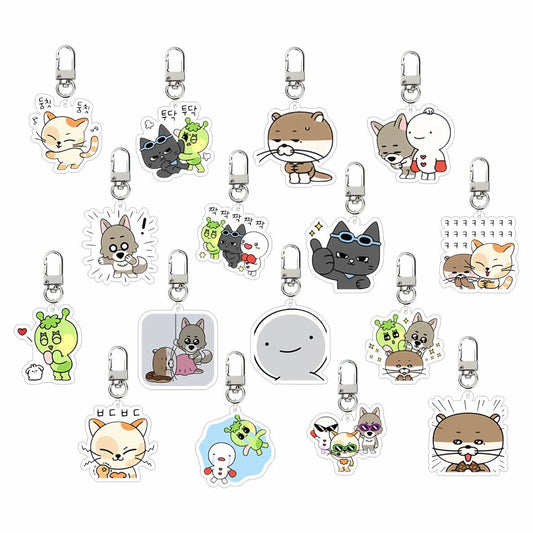 KPOP Idol BOYNEXTDOOR Cute Cartoon Digital Photo Acrylic Keychain UV Printing Waterproof Charm Pendant
