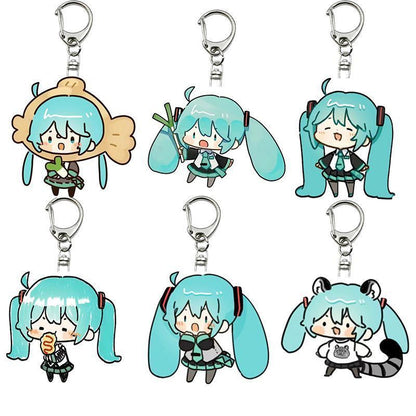 Hatsune Miku Acrylic Keychain – Cute Anime Girl Keyring, Creative Kawaii Pendant Accessory