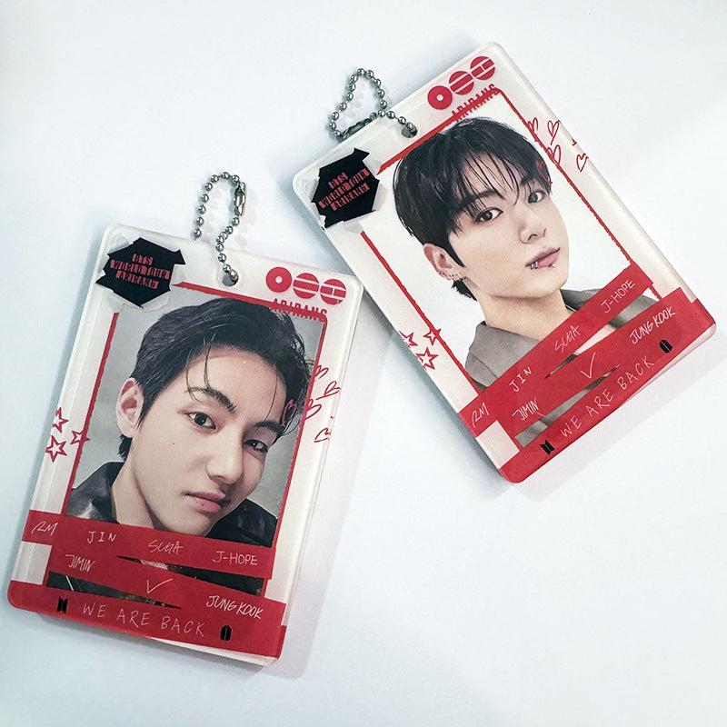 Kpop Photo Card Holder Keychain – Acrylic Mini Frame Pendant for Idol Fans & Collectible Cards