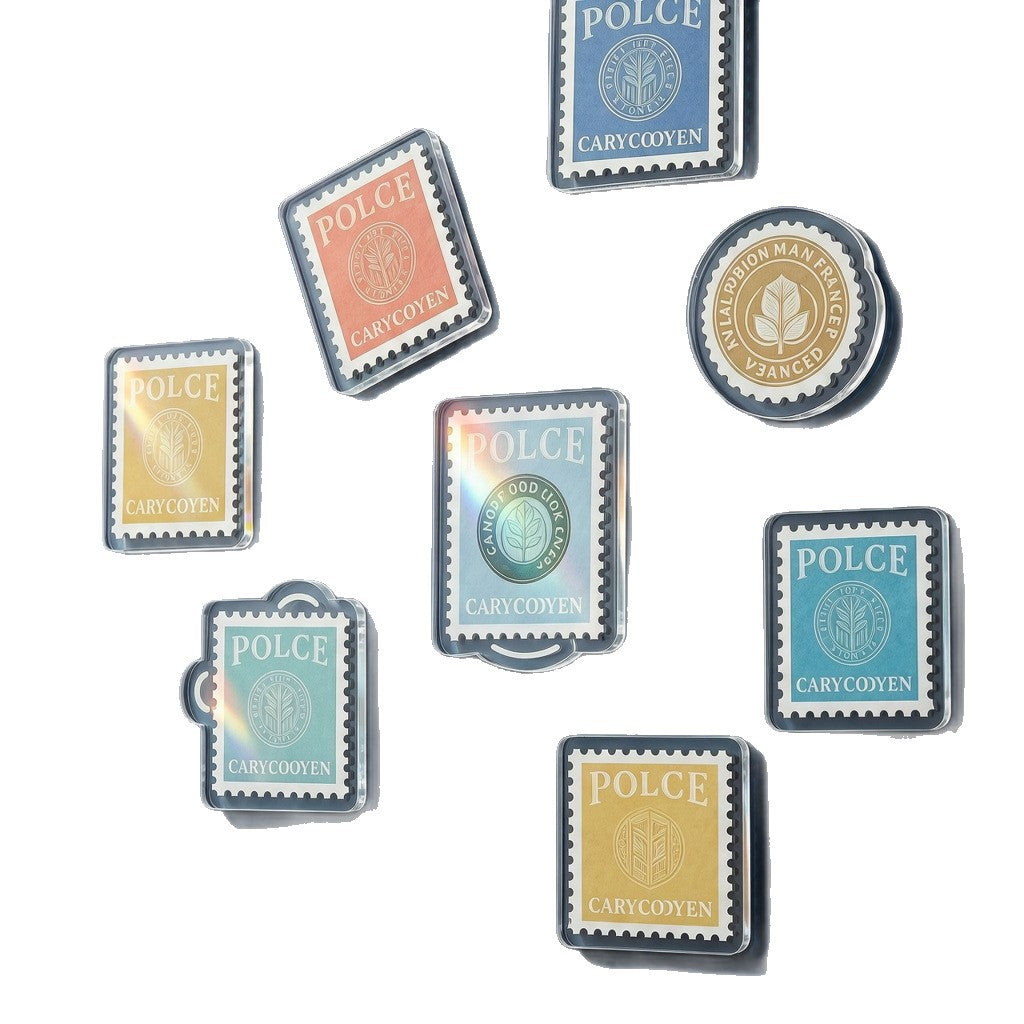 Custom Acrylic Stamp Style Fridge Magnet DIY Photo City Souvenir Creative Memorial Magnetic Sticker