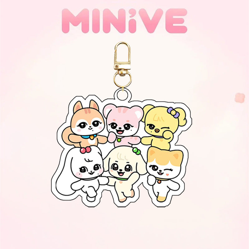 KPOP Idol Miniteen SKZ UV Printed Acrylic Keychain Custom Digital Photo Cartoon Charm Pendant Keyring