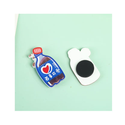 Custom Cute Cartoon Acrylic Fridge Magnet DIY Soda Bottle Shaped Magnetic Sticker Anime Merch