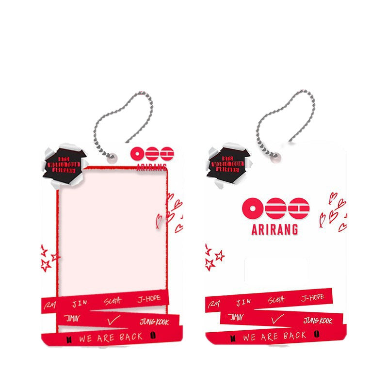 Kpop Photo Card Holder Keychain – Acrylic Mini Frame Pendant for Idol Fans & Collectible Cards
