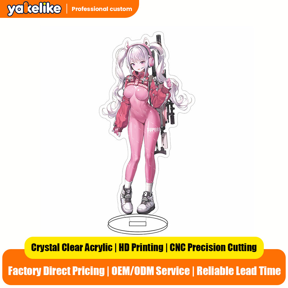 Anime Girl Standee Double-Sided Clear Display Figure Kawaii Character Desk Decor Collectible Gift Acrylic Standee