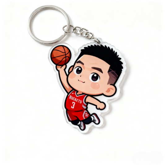 Yakelike Custom Cartoon Basketball Star Keychain