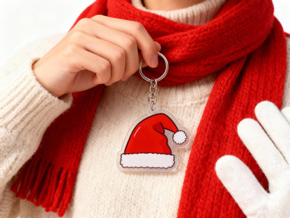 Yakelike Acrylic Christmas Hat Keyring