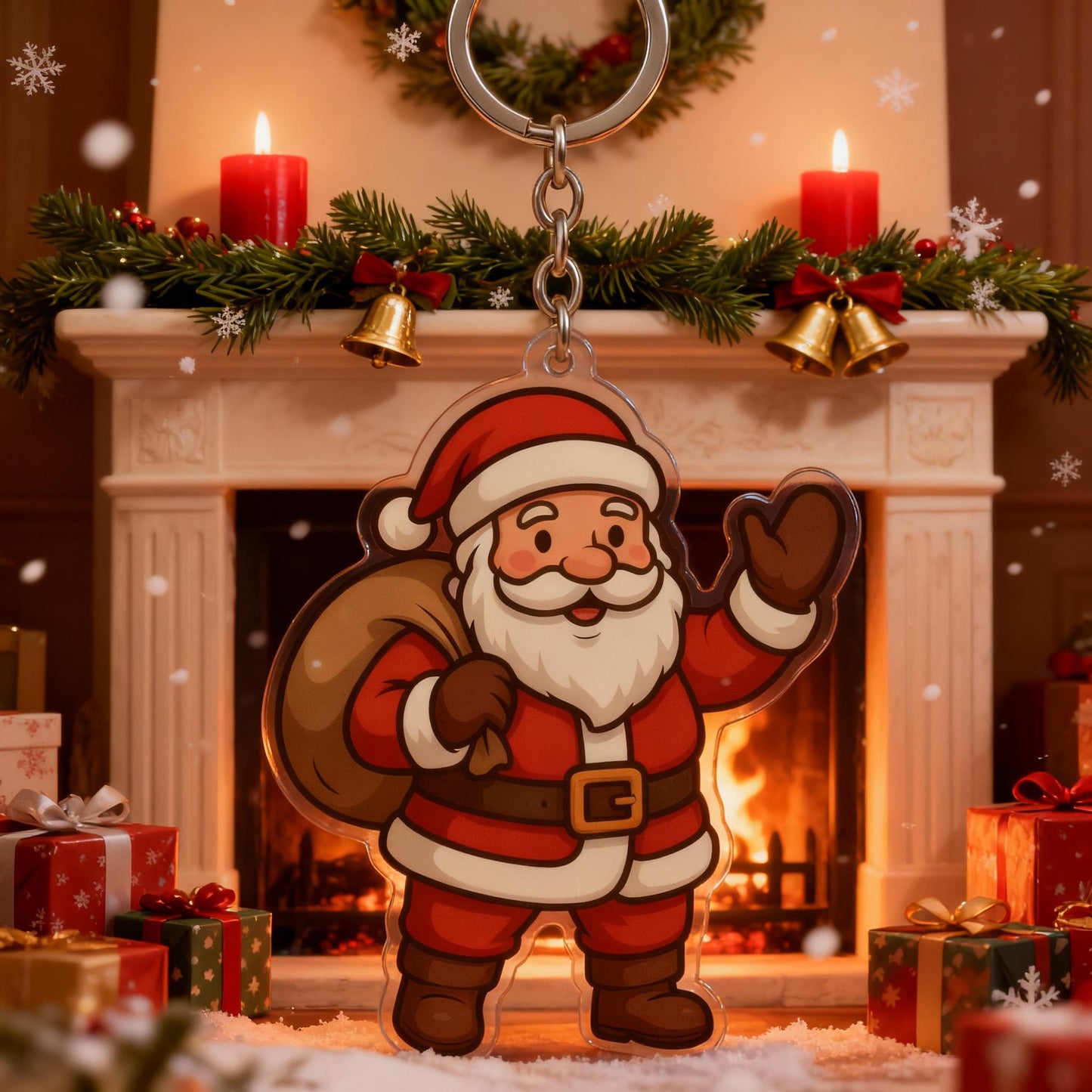Yakelike Acrylic Santa Claus Keyring / Cartoon Customisation