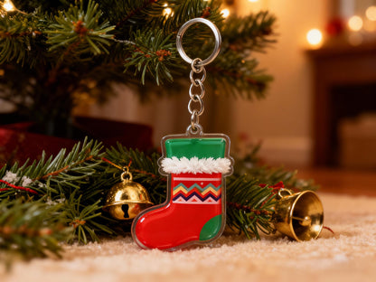 Yakelike Acrylic Christmas Stocking Keyring