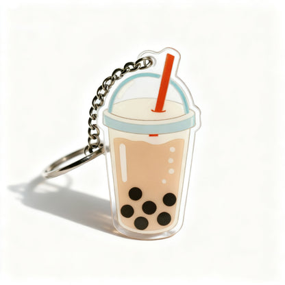 Yakelike Custom Acrylic Cute Bubble Tea Transparent Keyring