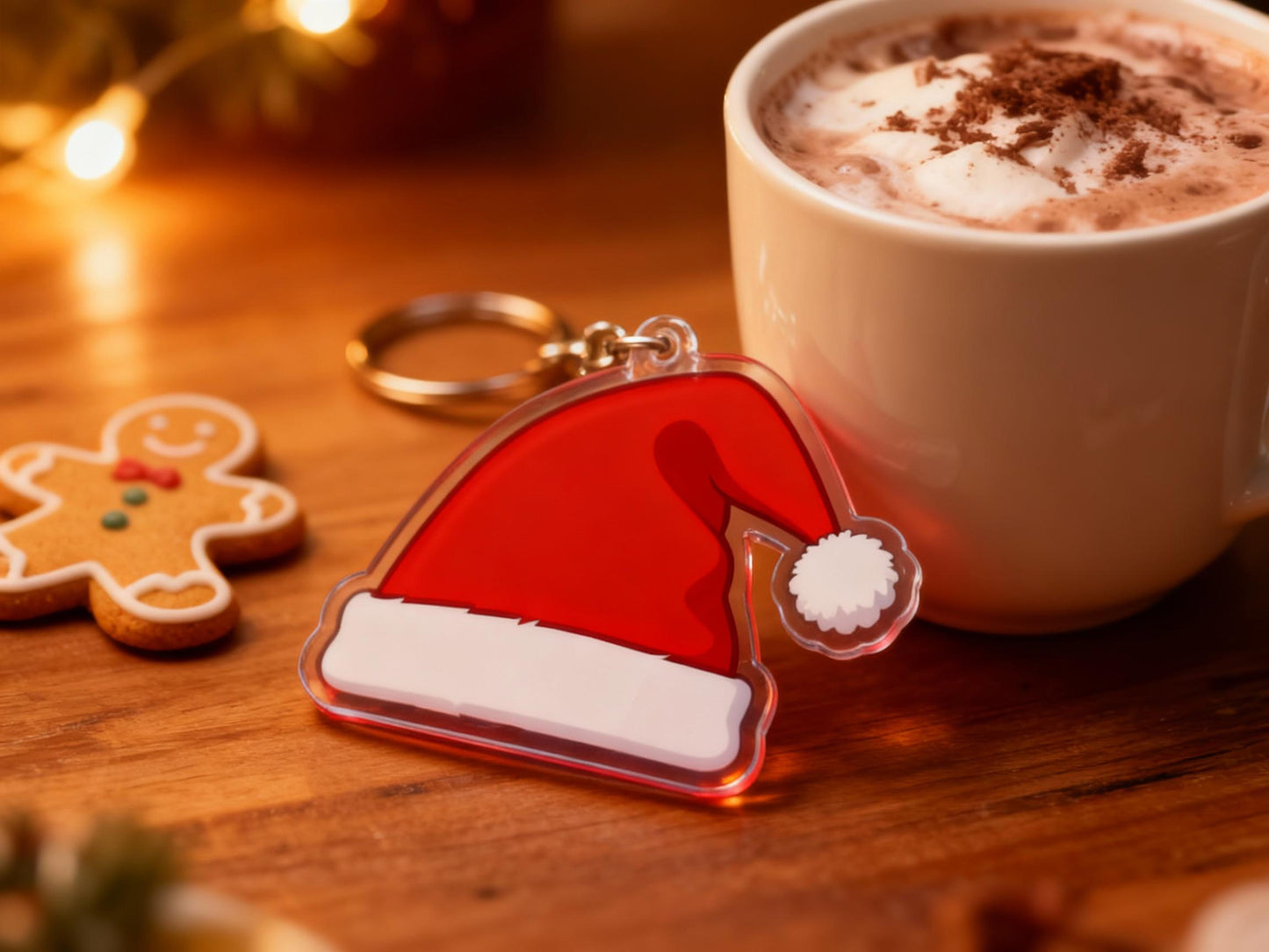 Yakelike Acrylic Christmas Hat Keyring