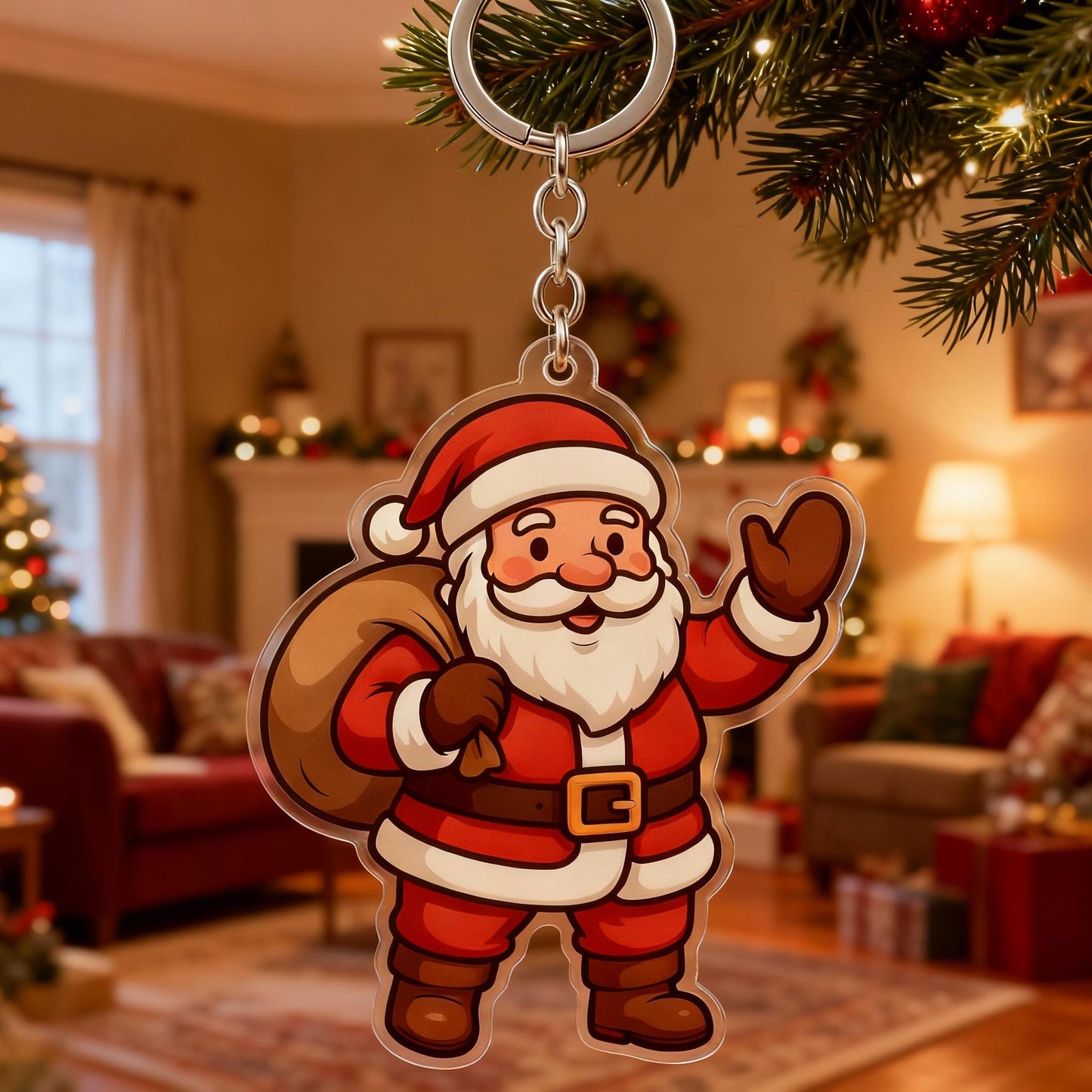Yakelike Acrylic Santa Claus Keyring / Cartoon Customisation
