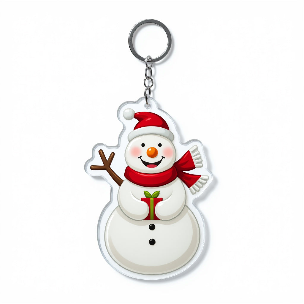 Yakelike Acrylic Christmas Snowman Keyring
