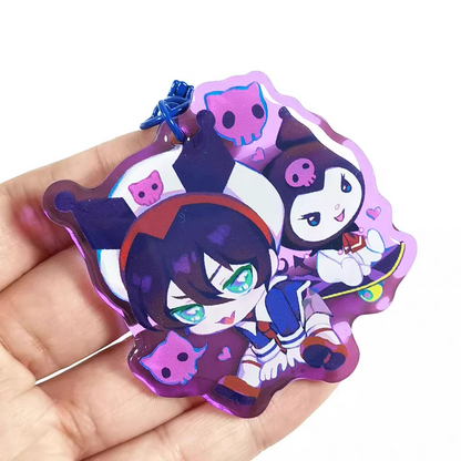 Custom Glitter Epoxy Holographic Acrylic Keychains/Charms