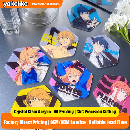 Anime Style Acrylic Fridge Magnet Set Creative Cartoon Magnetic Kitchen Decor Gift