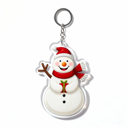 Yakelike Acrylic Christmas Snowman Keyring