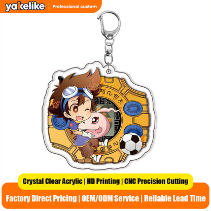 Digimon Keyring: Anime Merchandise, Backpack Charm, Double-Sided Acrylic Keyring