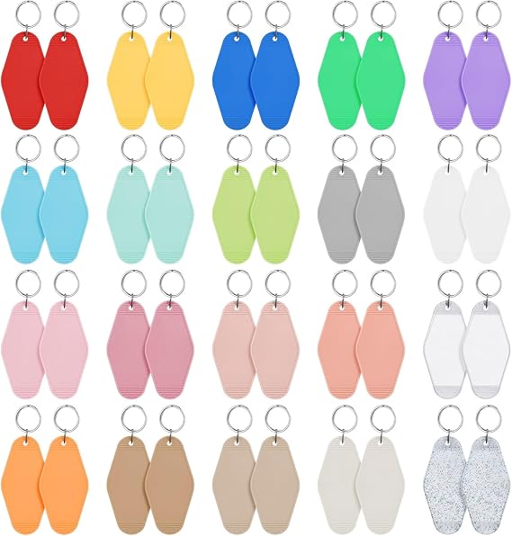 Hotel Keychains  Blank Key Rings 60 Colors  DIY Motel Keychains
