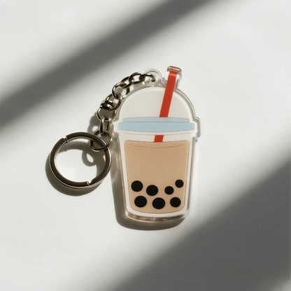 Yakelike Custom Acrylic Cute Bubble Tea Transparent Keyring