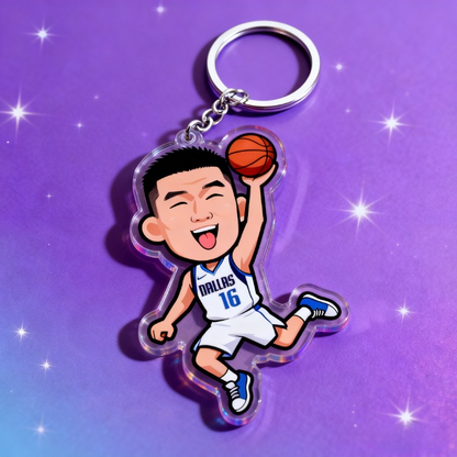 Yakelike Custom Cartoon Basketball Star Keychain