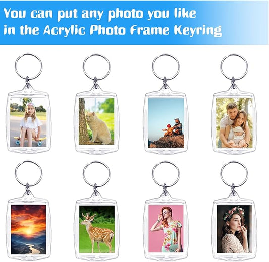 Acrylic Photo Keychains Clear Picture Frame Keychain for DIY Personalized Gifts