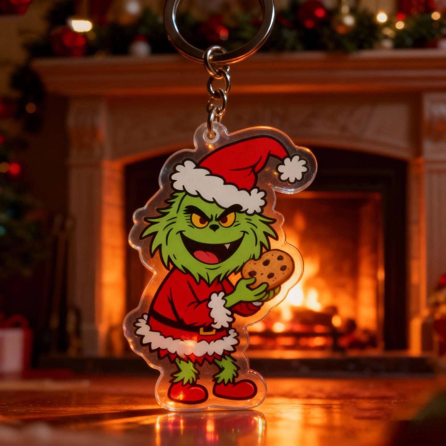 Yakelike Customised Grinch Christmas Cartoon Keyring