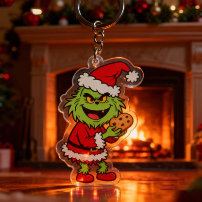 Yakelike Customised Grinch Christmas Cartoon Keyring