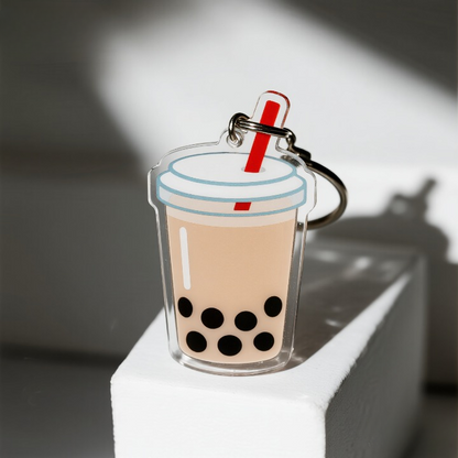 Yakelike Custom Acrylic Cute Bubble Tea Transparent Keyring