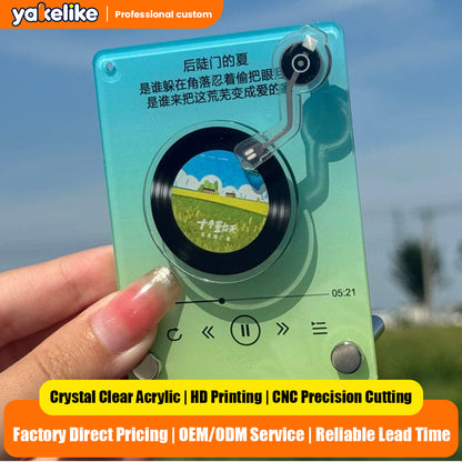 Custom NFC Acrylic Keychain Rotating Music Album Celebrity Concert Merch Bag Pendant Personalized