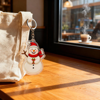 Yakelike Acrylic Christmas Snowman Keyring
