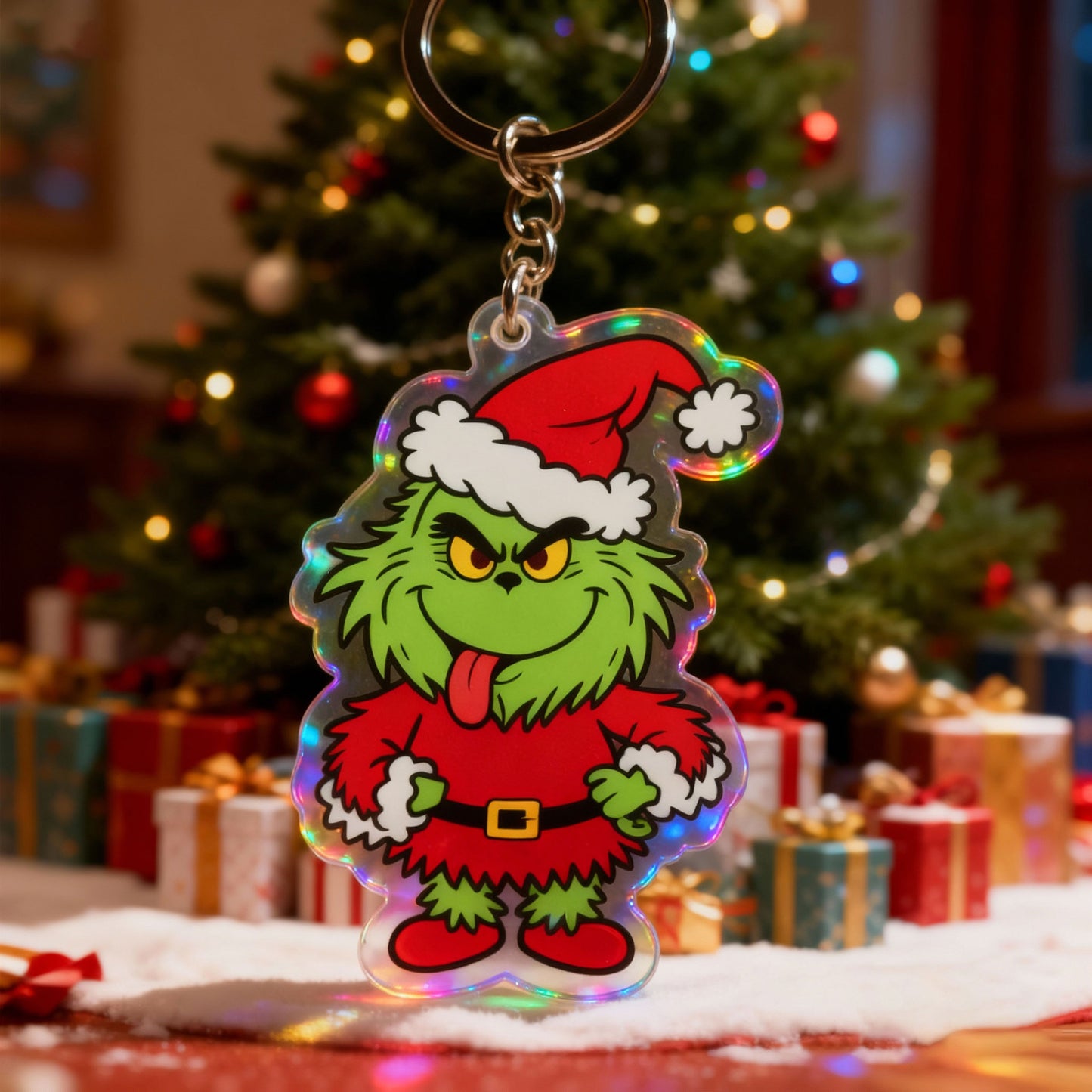 Yakelike Customised Grinch Christmas Cartoon Keyring