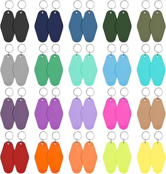 Hotel Keychains  Blank Key Rings 60 Colors  DIY Motel Keychains