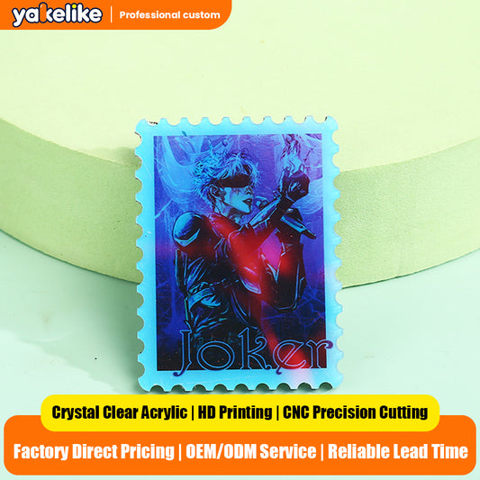 Custom Acrylic Fridge Magnet Holographic Die-Cut Cartoon Anime Celebrity 3D Creative Soft Magnetic Sticker