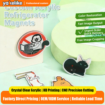 Custom Acrylic Fridge Magnet Cute Cartoon Anime 3D Souvenir Gift Personalized Magnetic Fridge Decor
